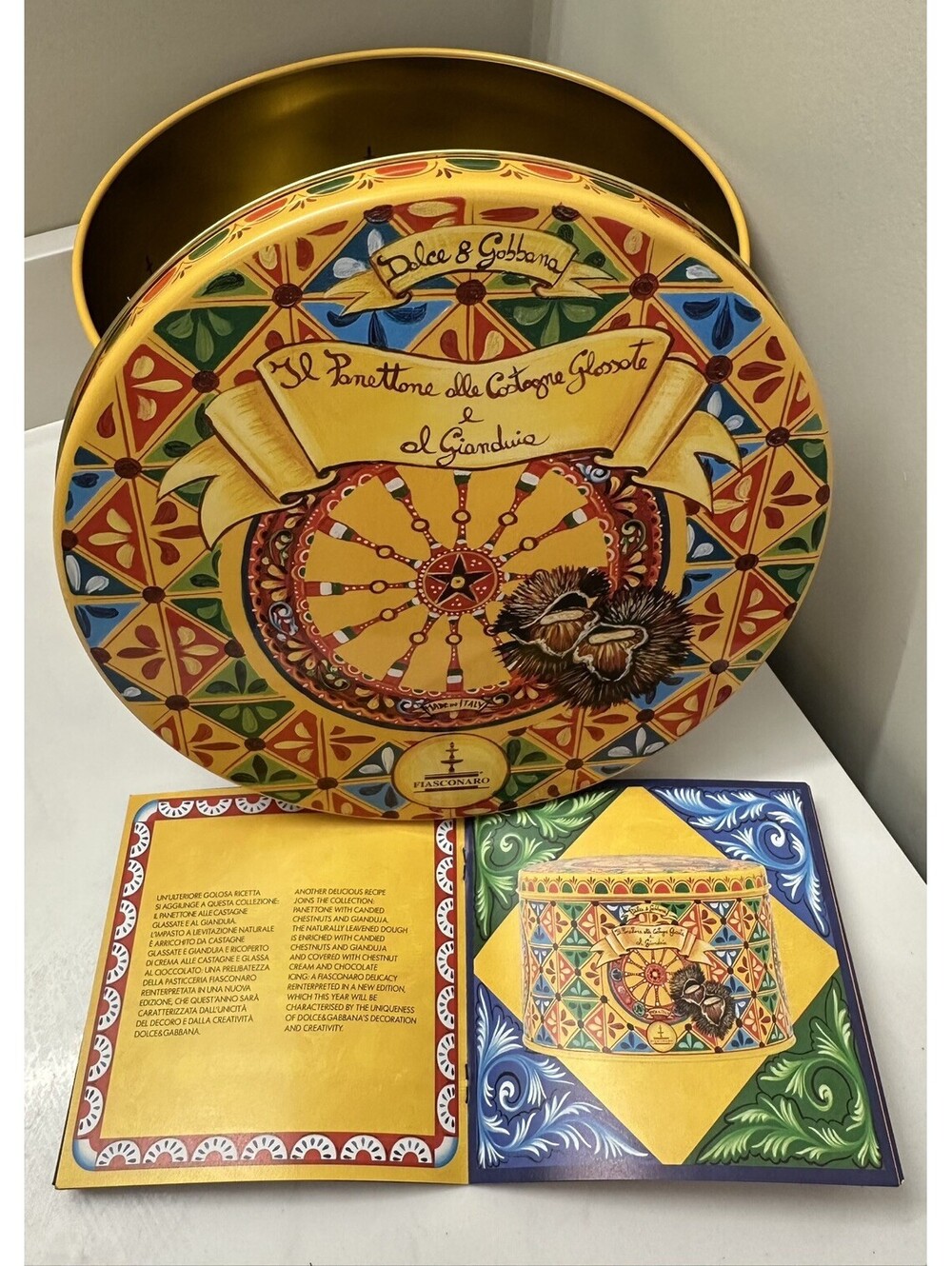 Limited Edition Vintage Fiasconara x Dolce & Gabbana Panettone al Cioccolato Tin